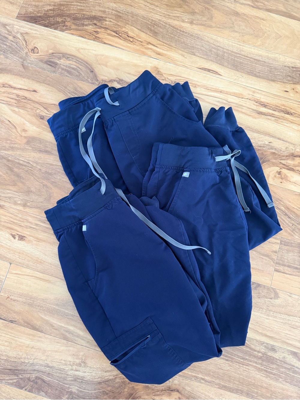 Four Figs navy Blue Drawstring Jogger scrub pants